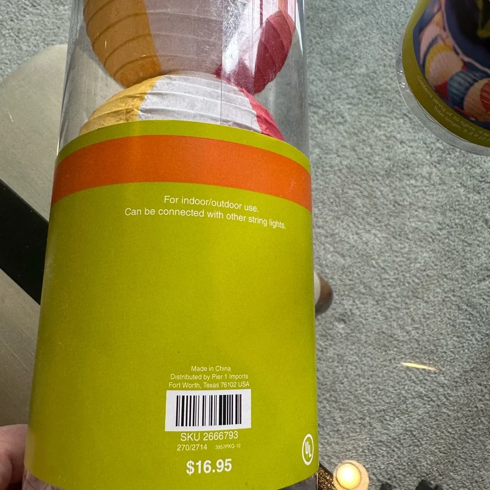 3 sets of Pier 1 Multicolor beach ball Paper Lantern String Lights